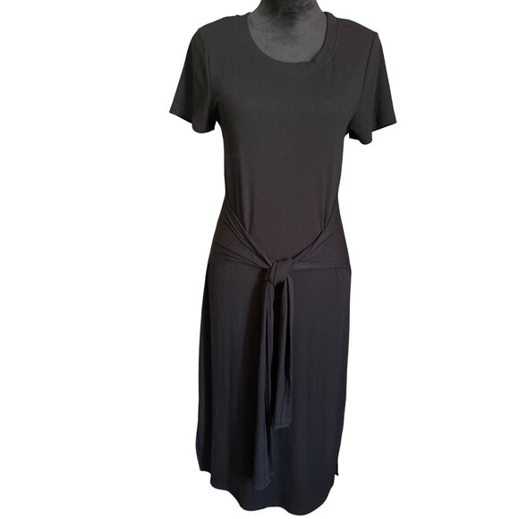 Rachel Zoe Dresses & Skirts - Black Midi Dress With Waist Tie Detail By Rachel Zoe Size M